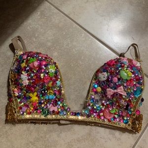 Electric Laundry Rave Hello Kitty Plunge bra